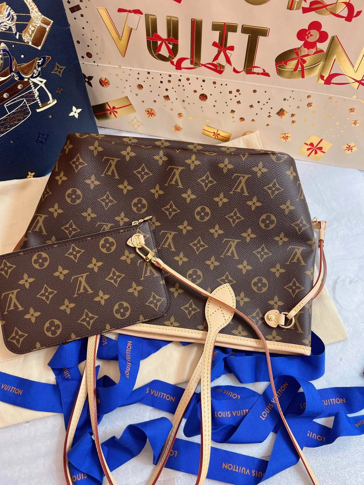 Louis Vuitton Neverfull Series PM Tote Bag Daily Shoulder Crossbody Bag