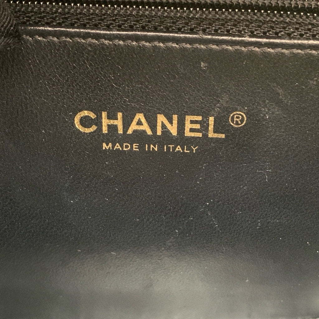 Chanel Diamond Chain 2Way Shoulder Bag Crossbody Black Gold Used Women Classic