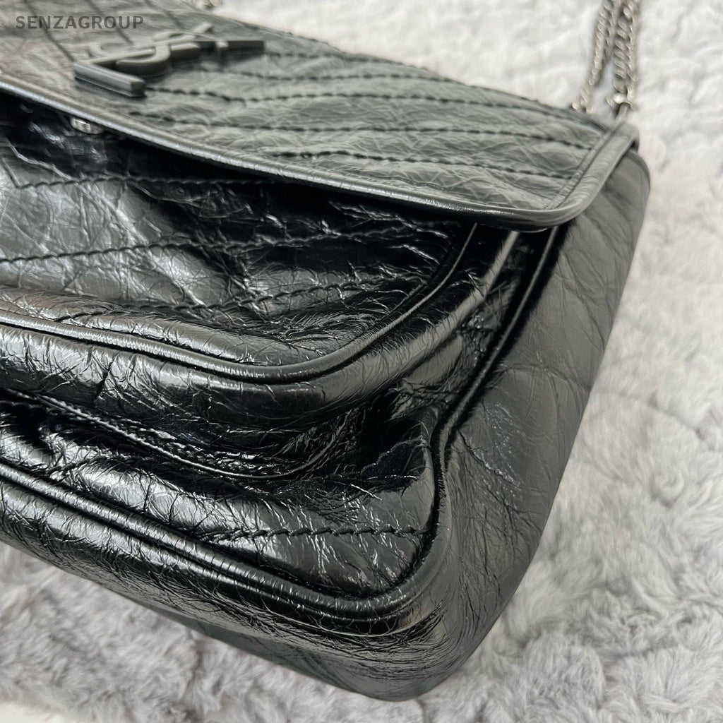 Saint Laurent Niki GM Chain Shoulder Bag Black Silver Used Women Classic