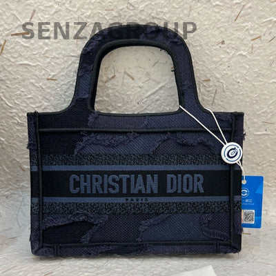 Dior Blue Denim Book Tote Mini Handbag - Classic Women's Tote