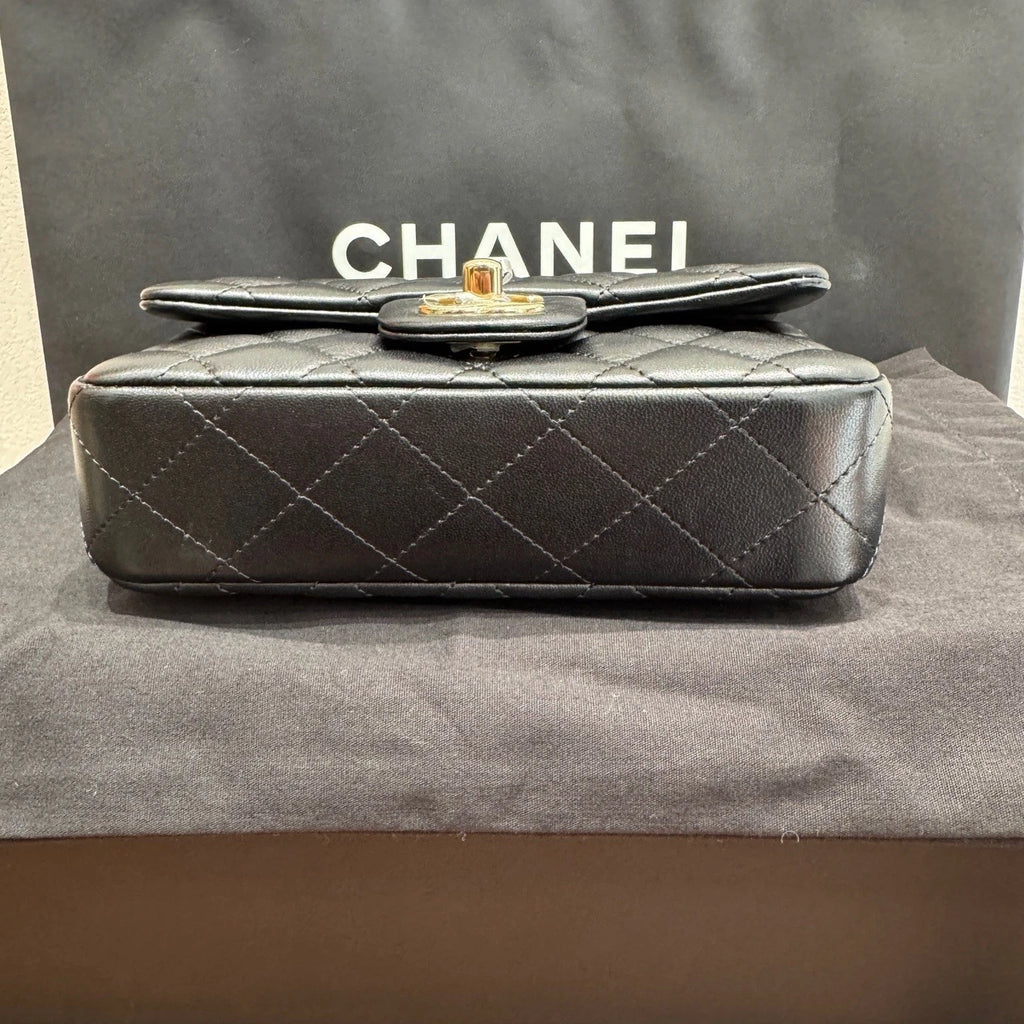 CHANEL Mini Flap Quilted Lambskin Chain Shoulder Crossbody For Women