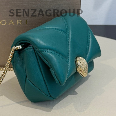 Bvlgari Serpenti Cabochon Mini Crossbody Bag Green Gold Clasp