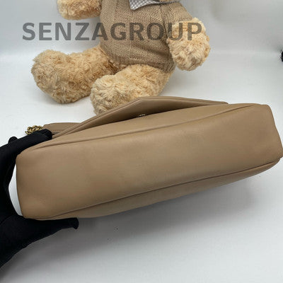 Saint Laurent Beige Gold Chain Shoulder Bag Classic Fashion Women