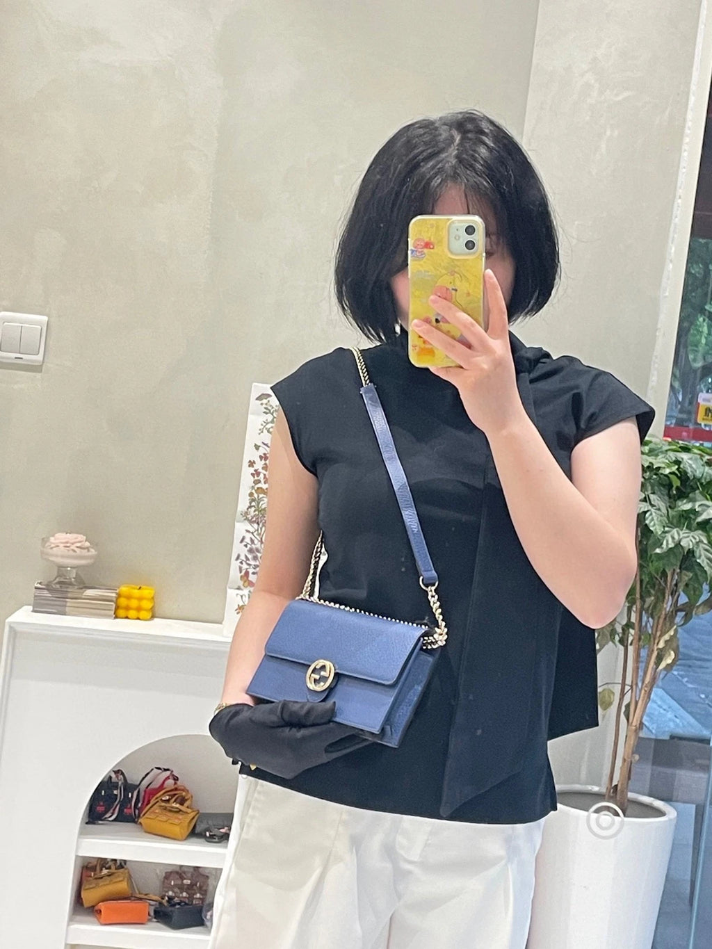 Gucci Leather Chain WOC Crossbody Bag For Women