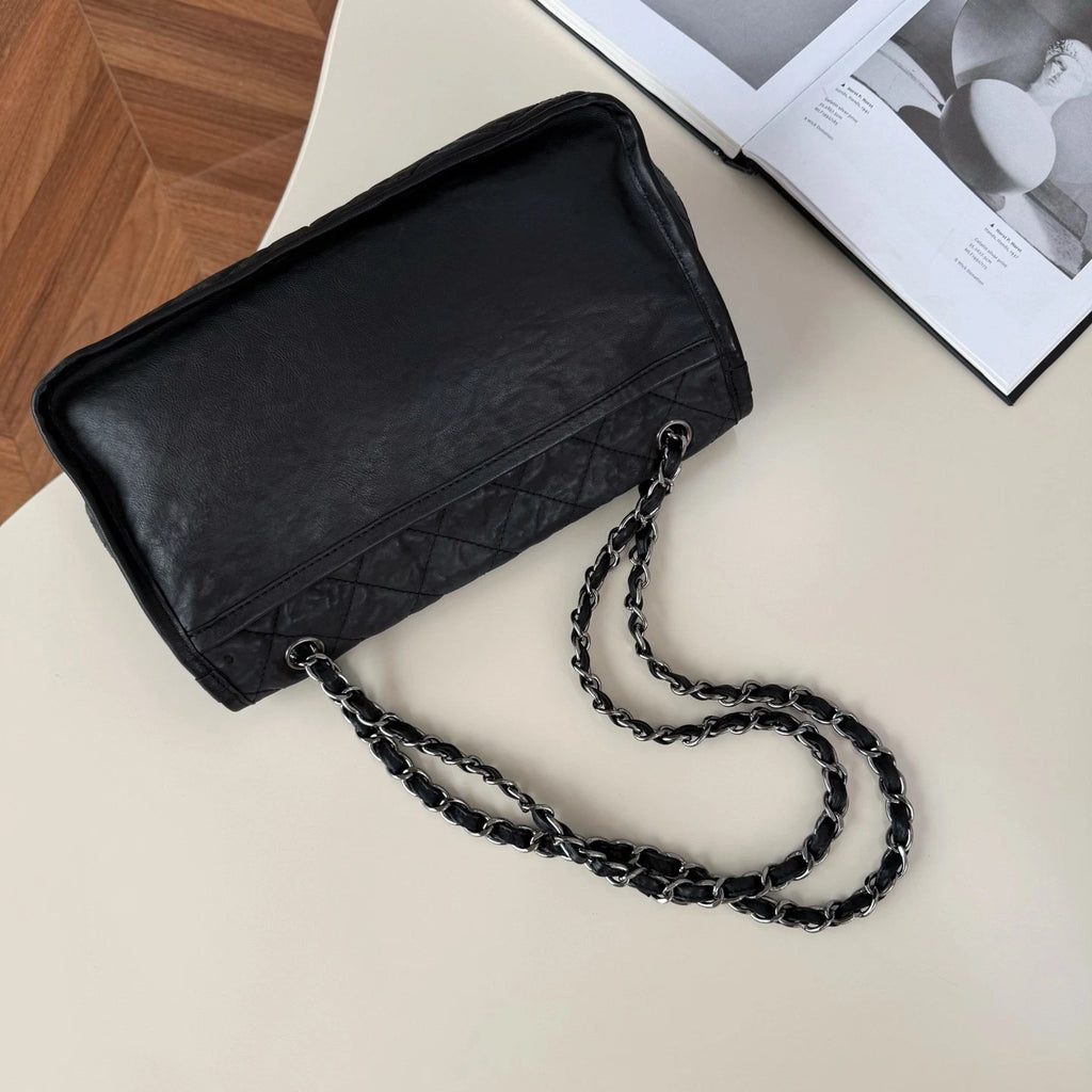 Chanel Airport Series Double Pocket Shoulder Bag Daily Crossbody Tote Black
