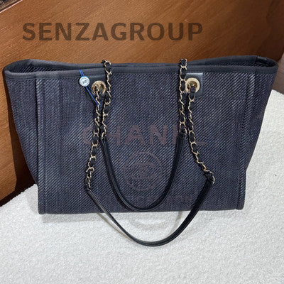 Chanel Black Gold Tote Chain Shoulder Bag Classic Women