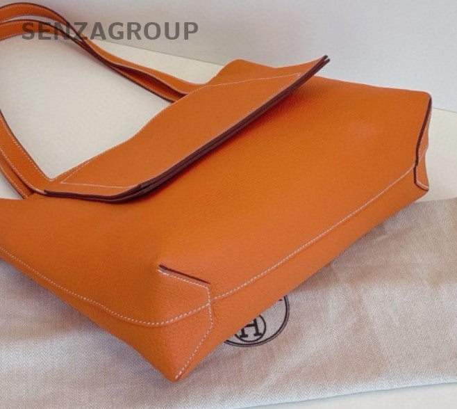 Hermes Cabasellier31 Tote Shoulder Bag Orange Used Women Classic
