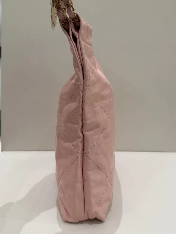 CHANEL 22bag Medium Pink Tote Shoulder Bag for Women