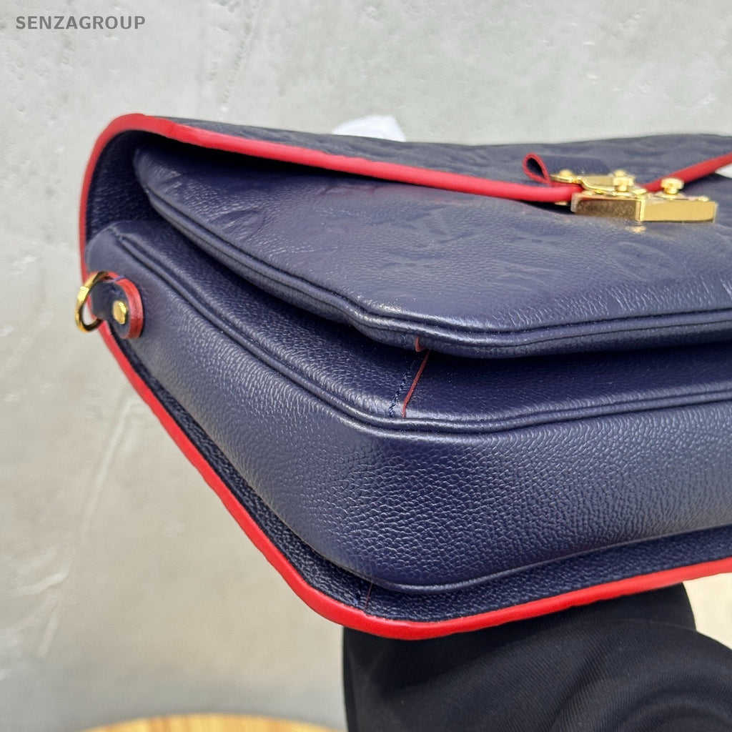 Louis Vuitton Pochette Métis Monogram Empreinte Shoulder Handbag Navy