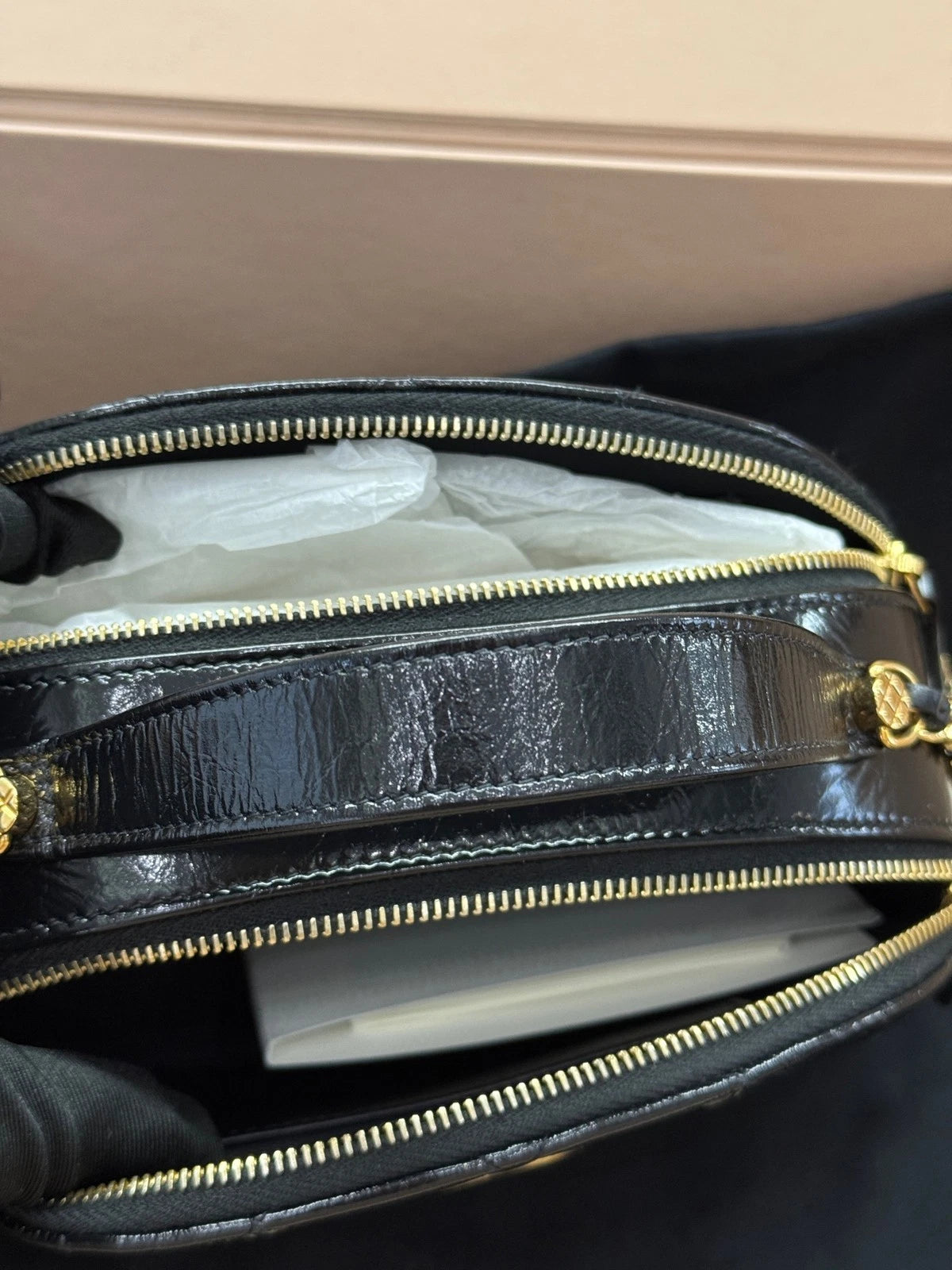 CHANEL Black Leather Large Boston Bowling Bag For Women