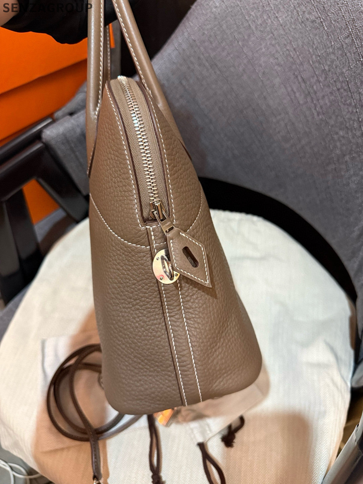 Hermès Bolide 31 Bag Grey Silver TC Leather Handbag Shoulder Bag Women