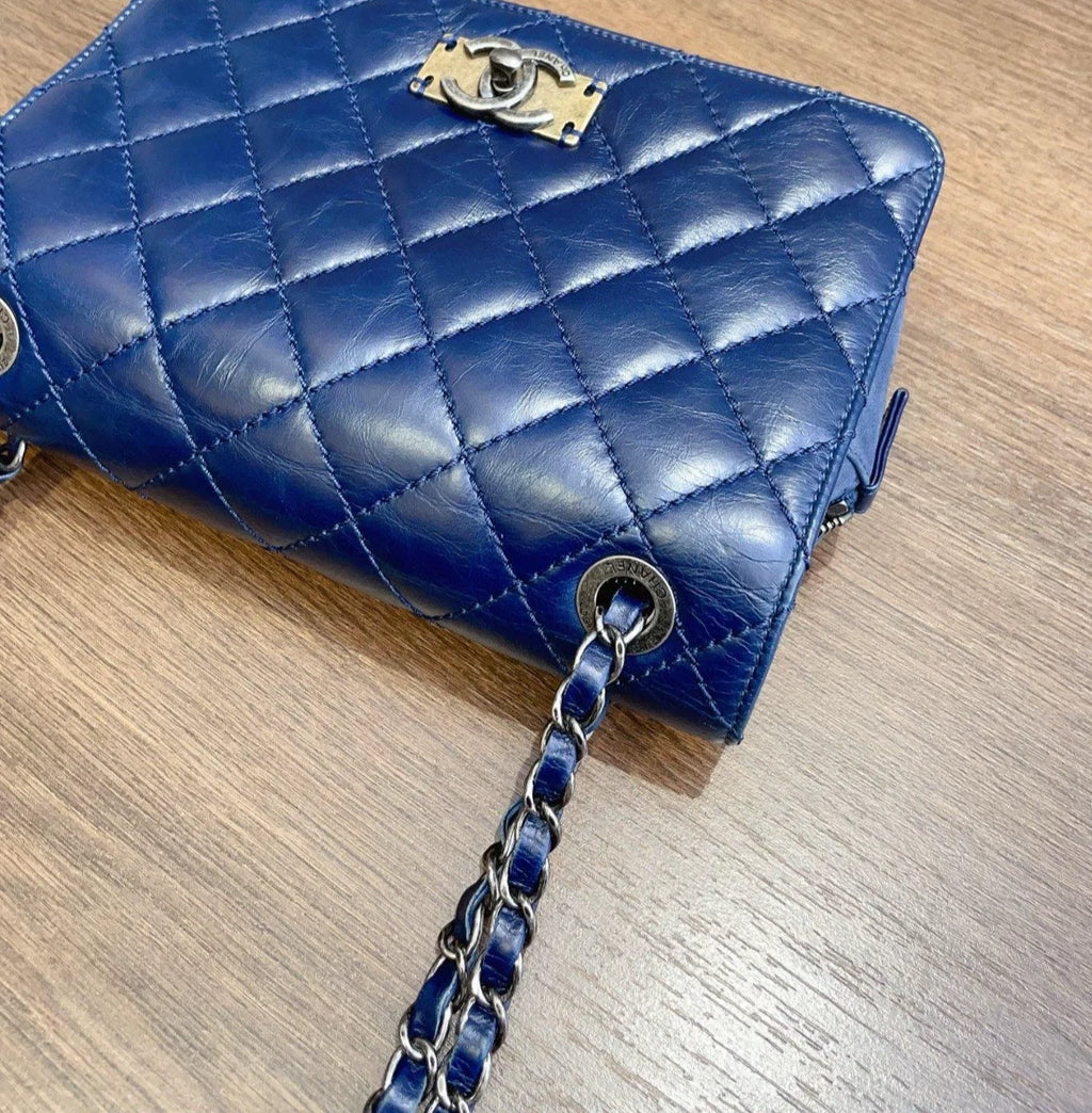 CHANEL Oil Wax PM Diamond Shoulder Bag Crossbody Bag Women Claasic