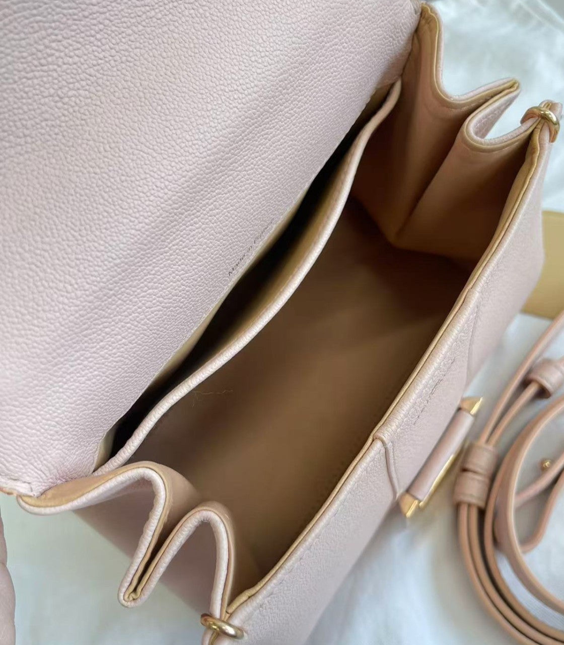 Delvaux  Brillant Mini Top Handle Bag Crossbody Pink Gold Used Women Classic