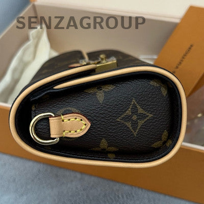 Louis Vuitton Pochette Camille Monogram Chain Shoulder Bag Brown Gold Clasp