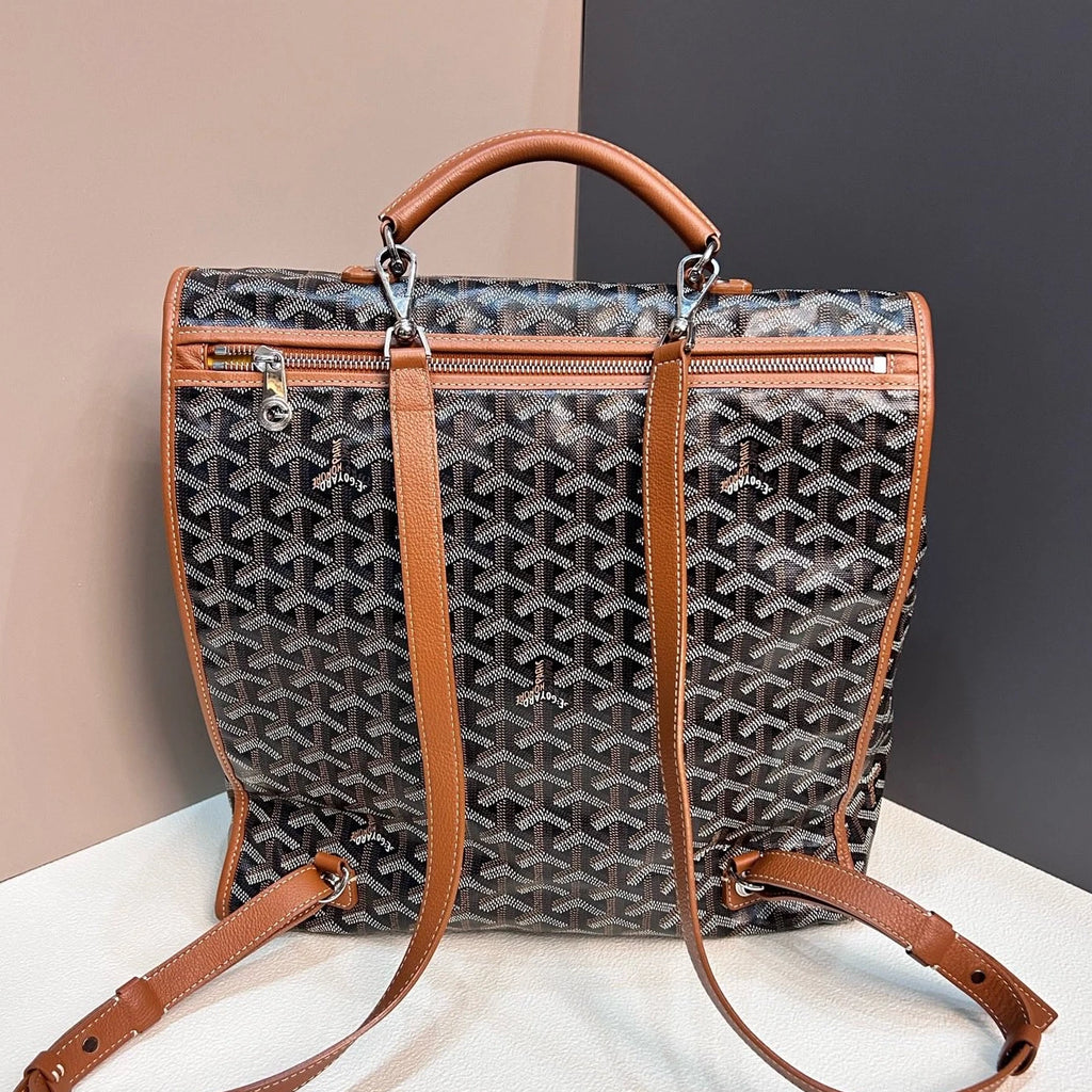 Excellent Goyard Saint Leger Monogram Canvas Backpack Black Silver Hardware