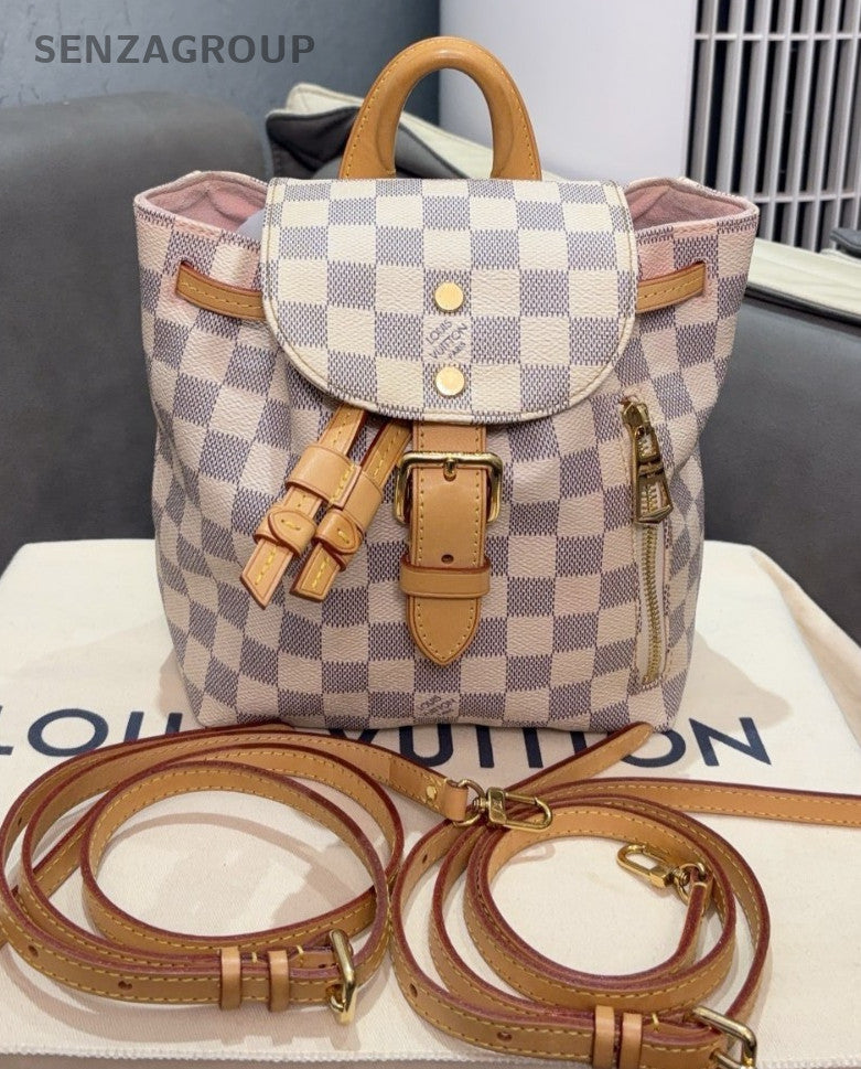 Louis Vuitton Sperone Mini Calfskin Backpack Crossbody Brown Gold Women Classic