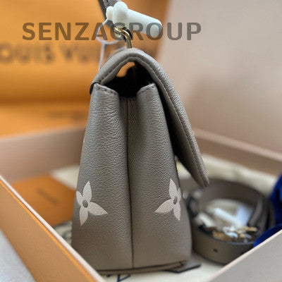 Louis Vuitton Madeleine MM Monogram Grey Gold Handbag Crossbody Women Classic