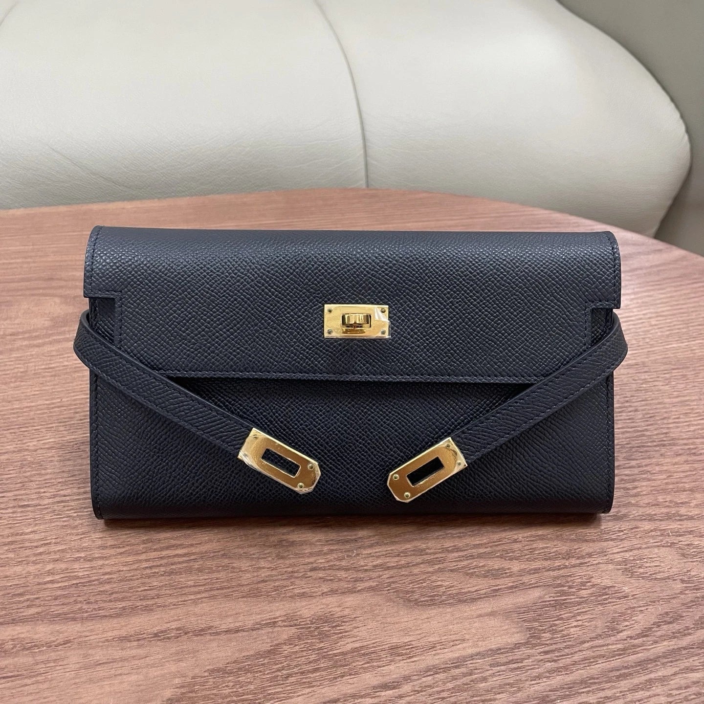 Hermès Kelly Long Wallet Black Women Classic
