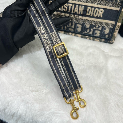 Dior Book Tote Blue Oblique Gold Hardware Handbag Shoulder Bag