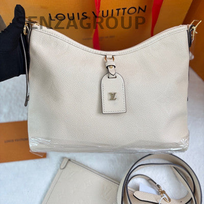 Louis Vuitton Carryall Small Monogram Leather Shoulder Bag White Gold