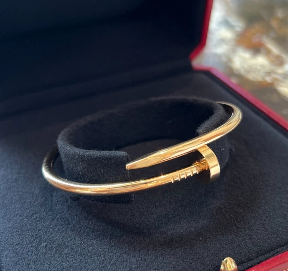 Cartier Juste Un Clou Au750（18k） Yellow Gold Classic Bangle Bracelet Size17