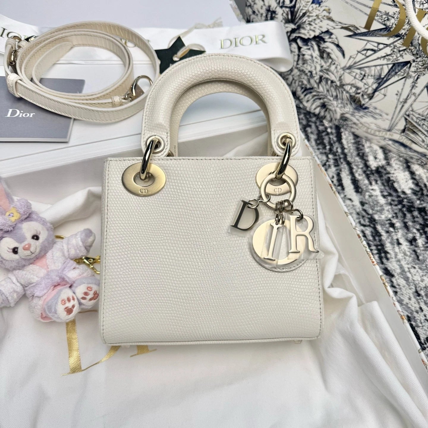Dior Lady Dior Leather Handbag Excellent