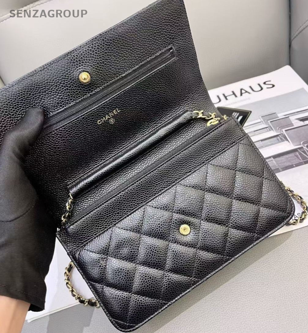 Chanel woc Leather Shoulder Crossbody Bag Women Black