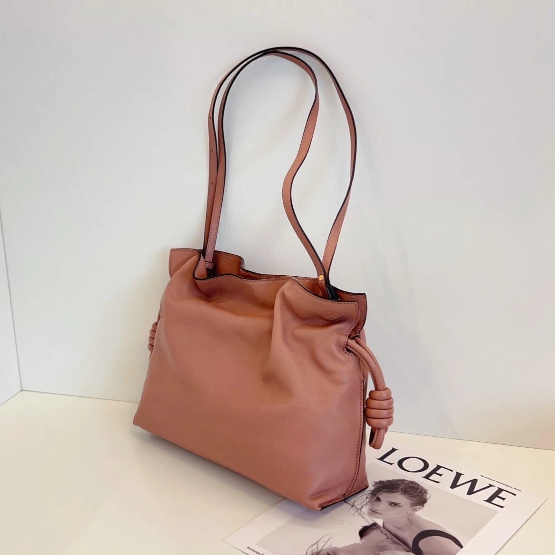 Loewe Flamenco MM Shoulder Crossbody Pink Women Classic