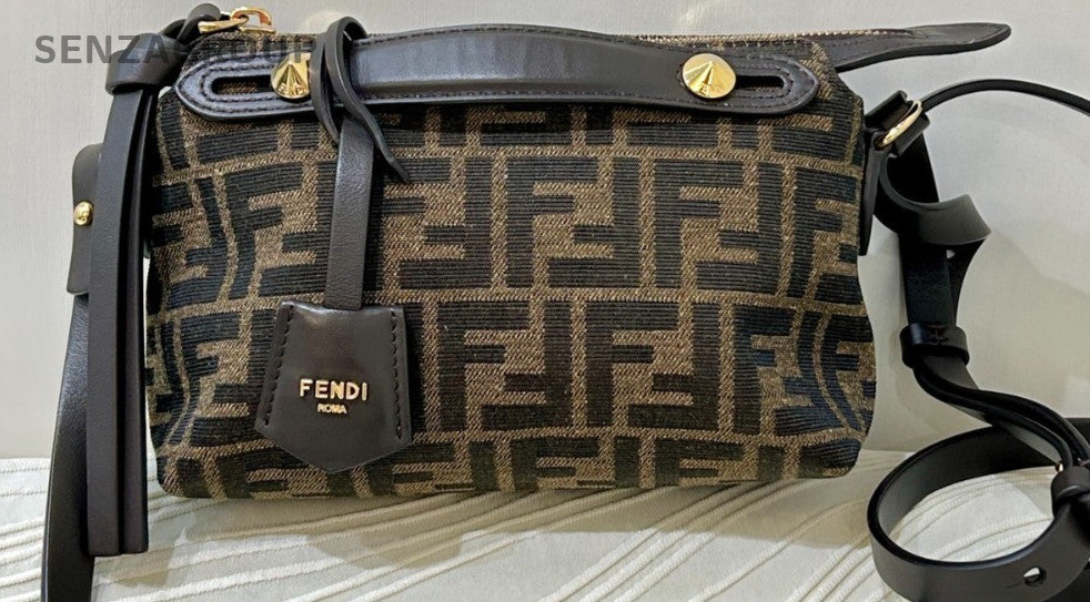 FENDI Classic BYTHEWAY Boston Crossbody Handbag Brown