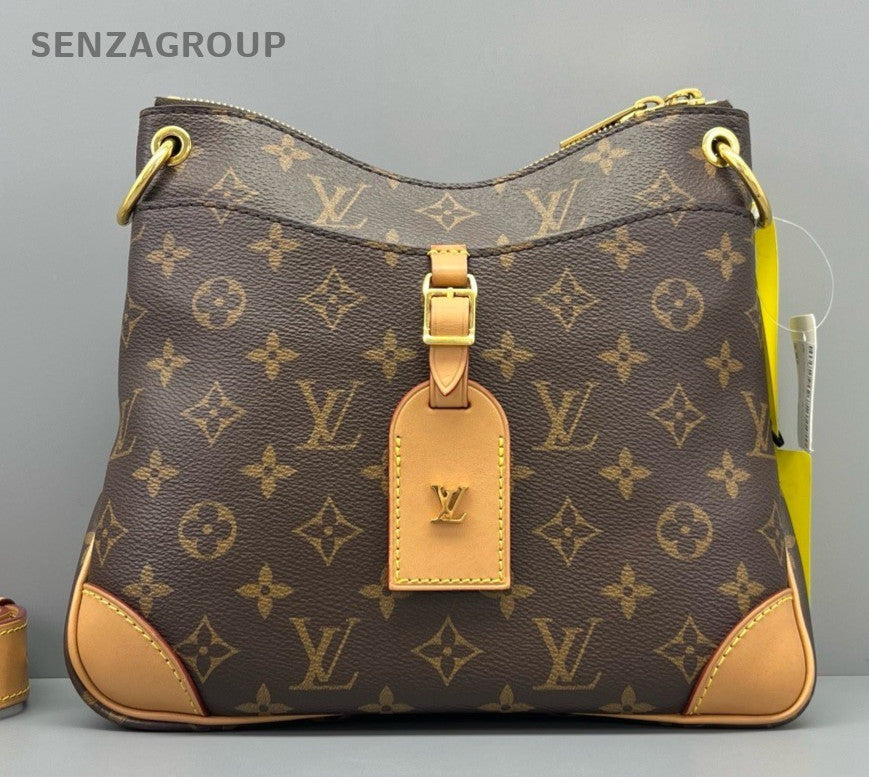 Louis Vuitton Odeon Monogram Shoulder Bag Brown Gold Women Classic
