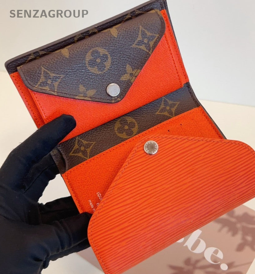 Louis Vuitton Monogram Epi Leather  Short Tri-Fold Wallet Women Brown Red