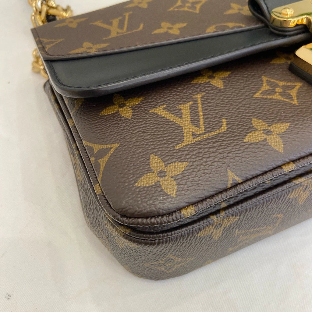 Louis Vuitton Marceau Chain Shoulder Bag Crossbody Brown Gold Women Classic