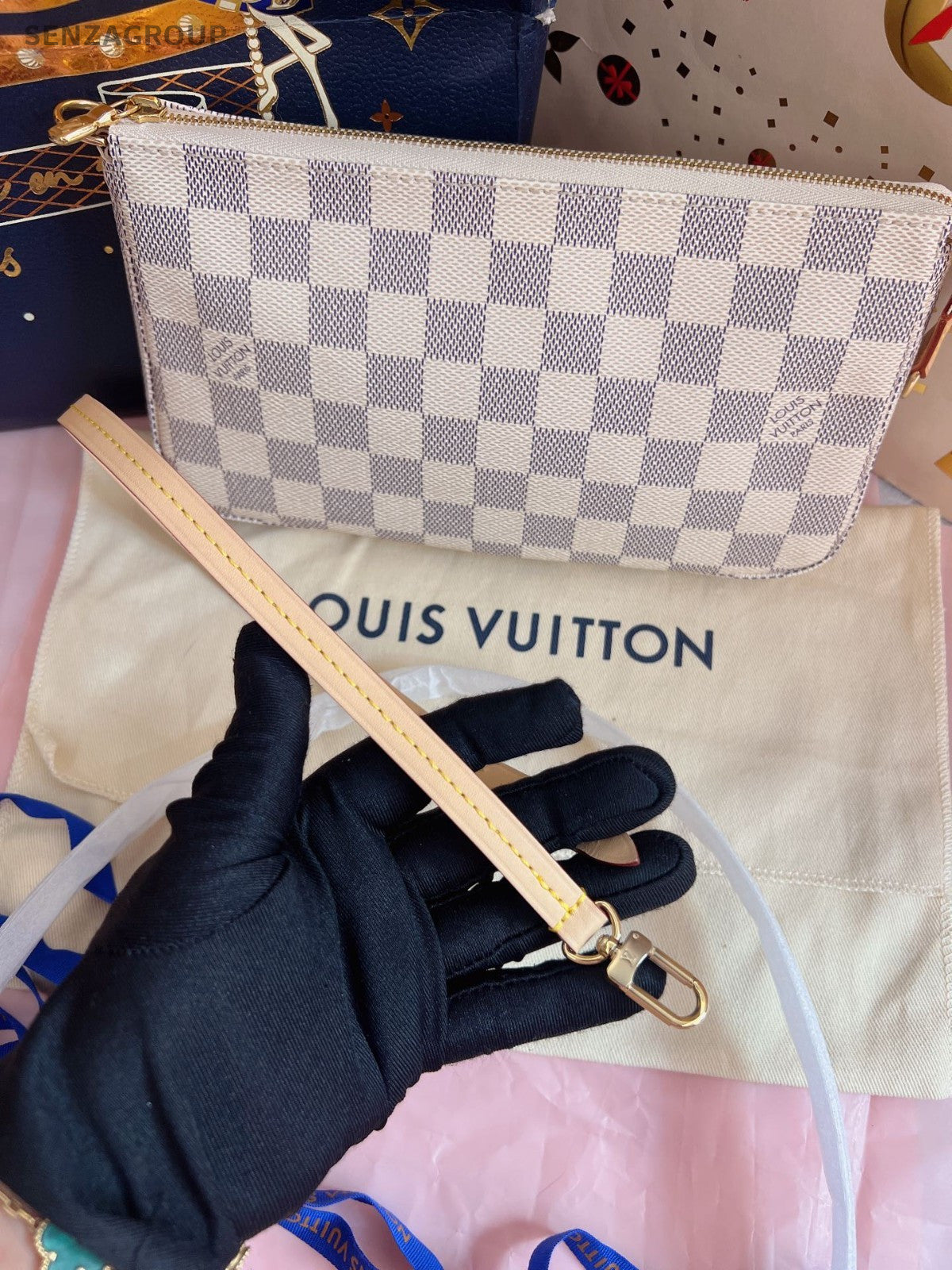 Louis Vuitton Pochette Accessoires Damier Ebene Shoulder Handbag Brand NEW