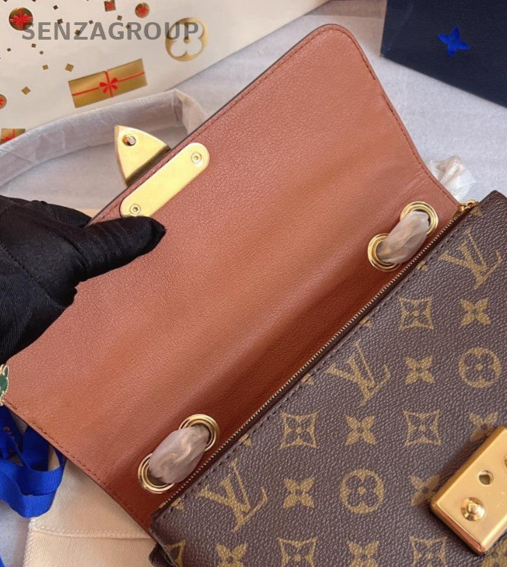 Louis Vuitton Marceau Monogram Shoulder Bag Brown Gold Women Classic Designer