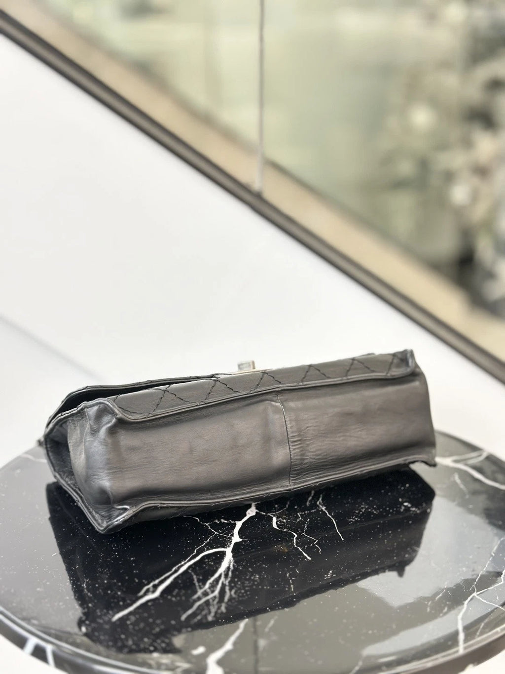 Chanel Diamond Black Shoulder Bag Silver Hardware Women Classic S