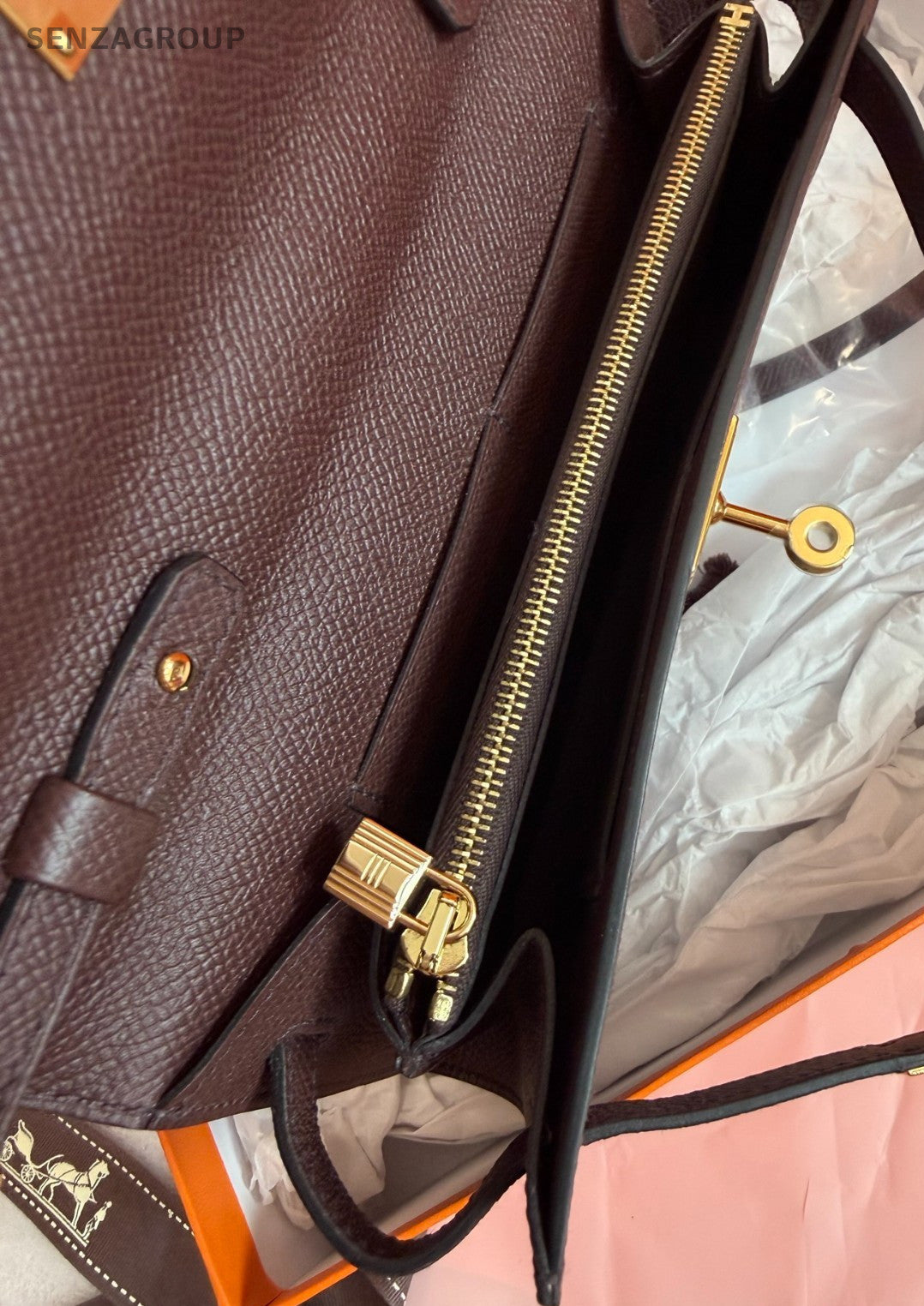 Hermes Kelly To Go Epsom Purple Gold Crossbody Used Women Classic Designer
