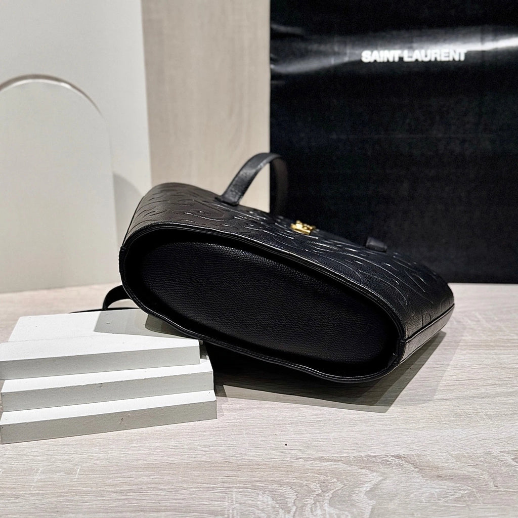 YSL Black Quilted Leather Shoulder Shell Bag For Women