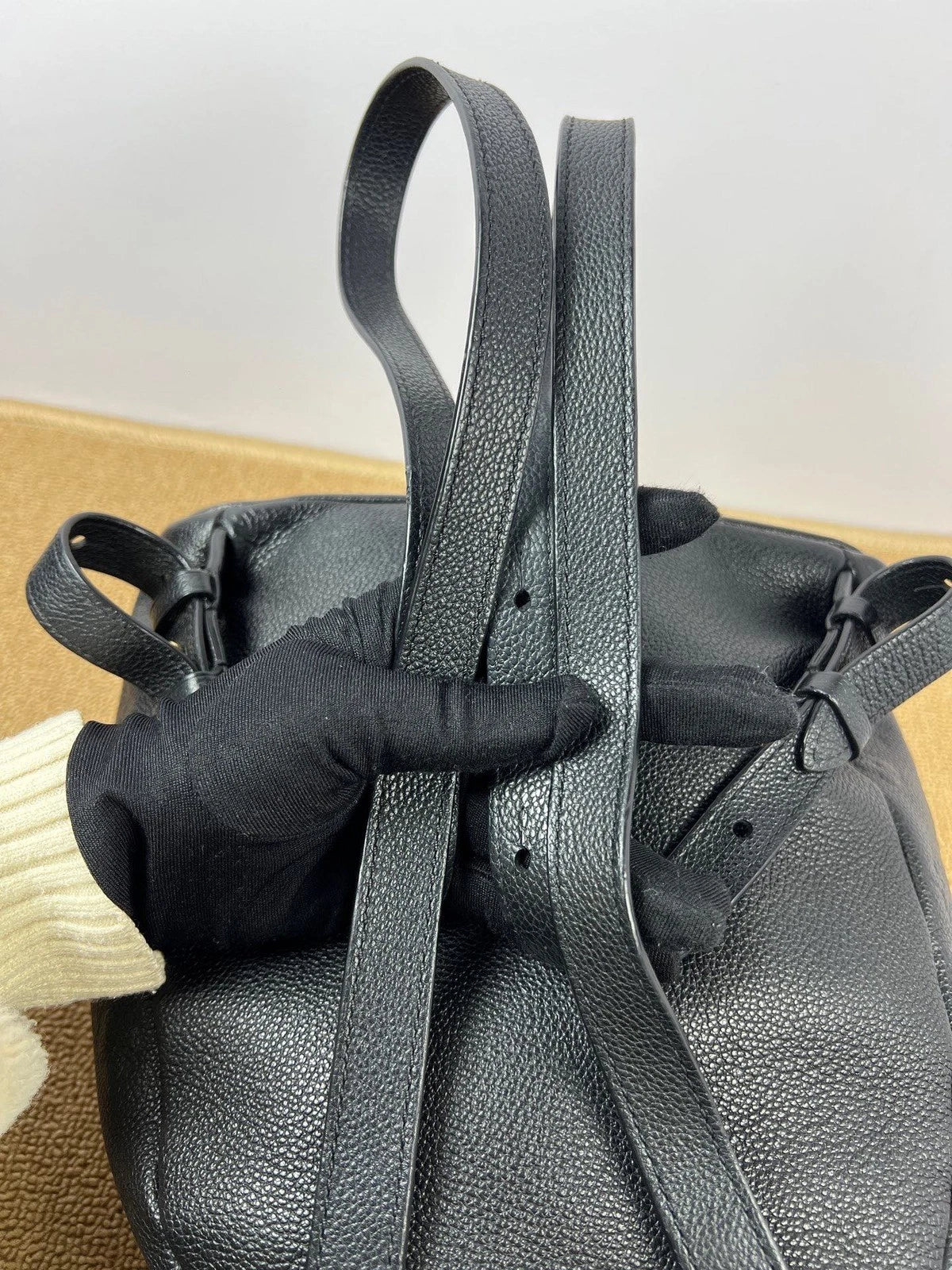 Louis Vuitton Sorbonne Monogram Empreinte Calfskin Backpack Black Gold Unisex