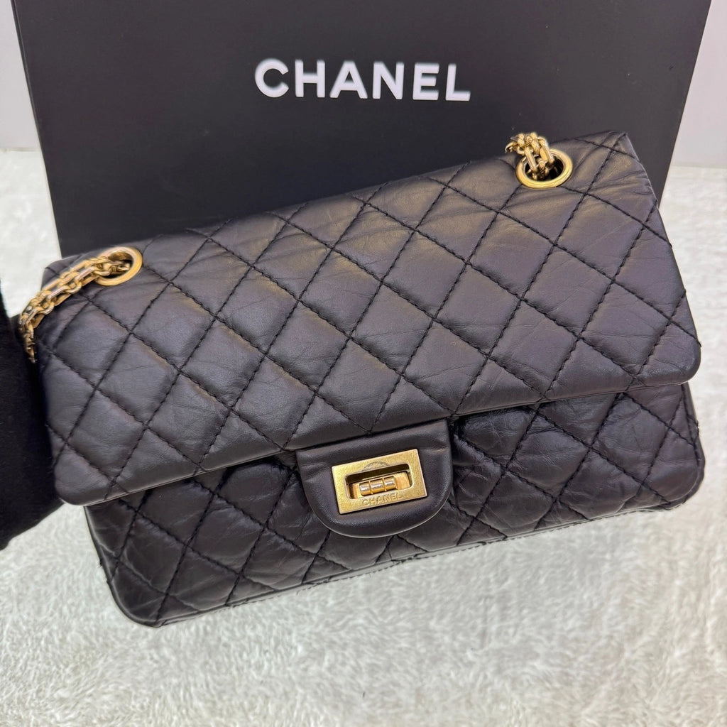 CHANEL 2.55 Black Gold Mini Shoulder Bag For Women