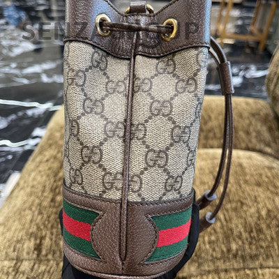 Gucci GG Marmont Small Bucket Bag Brown Gold Hardware Classic Women