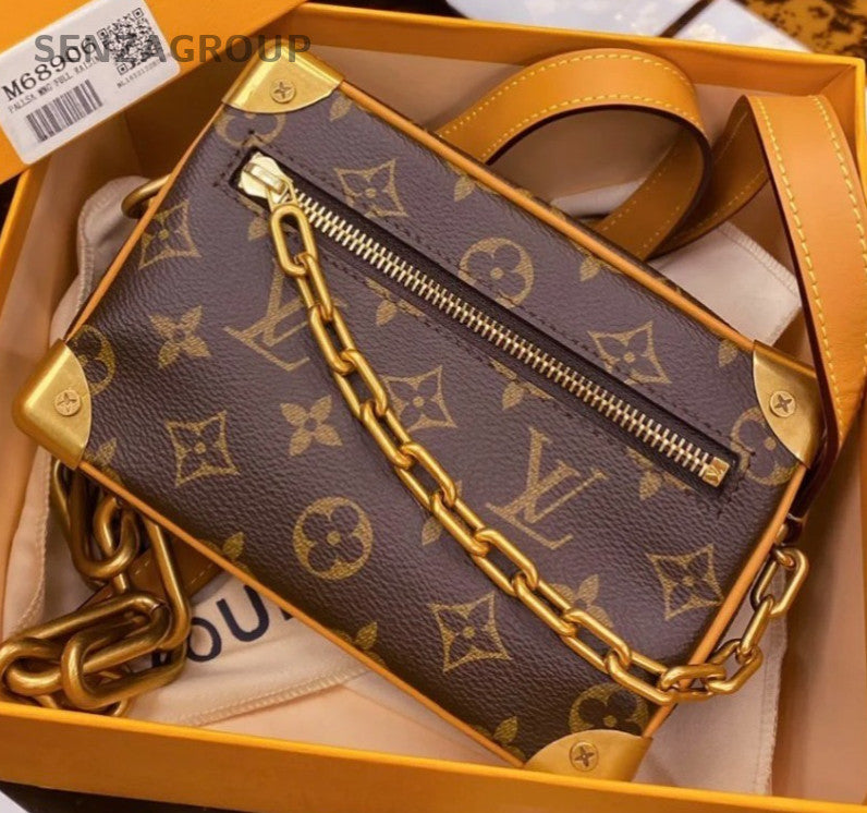 Louis Vuitton Soft Trunk Monogram Mini Chain Shoulder Bag Crossbody Brown Women