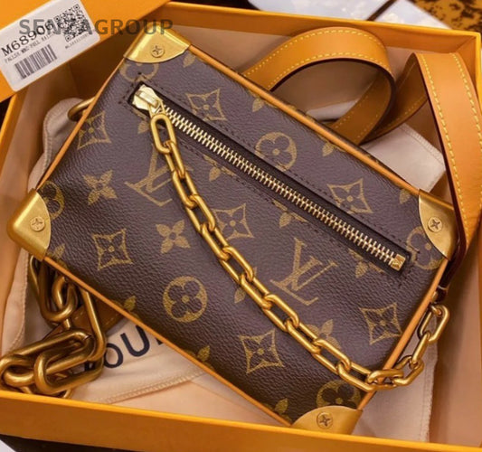 Louis Vuitton Soft Trunk Monogram Mini Chain Shoulder Bag Crossbody Brown Women
