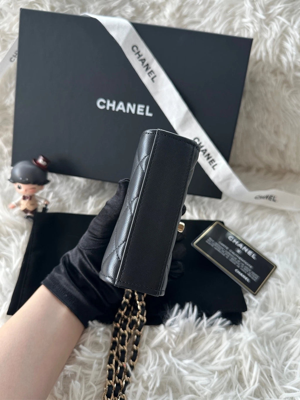 CHANEL Trendy CC WOC Mini Embossed Button Lambskin Bag For Women