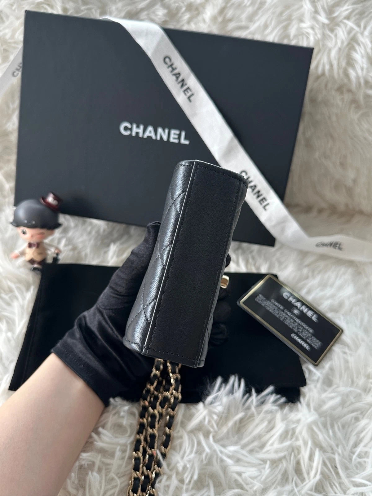 CHANEL Trendy CC WOC Mini Embossed Button Lambskin Bag For Women