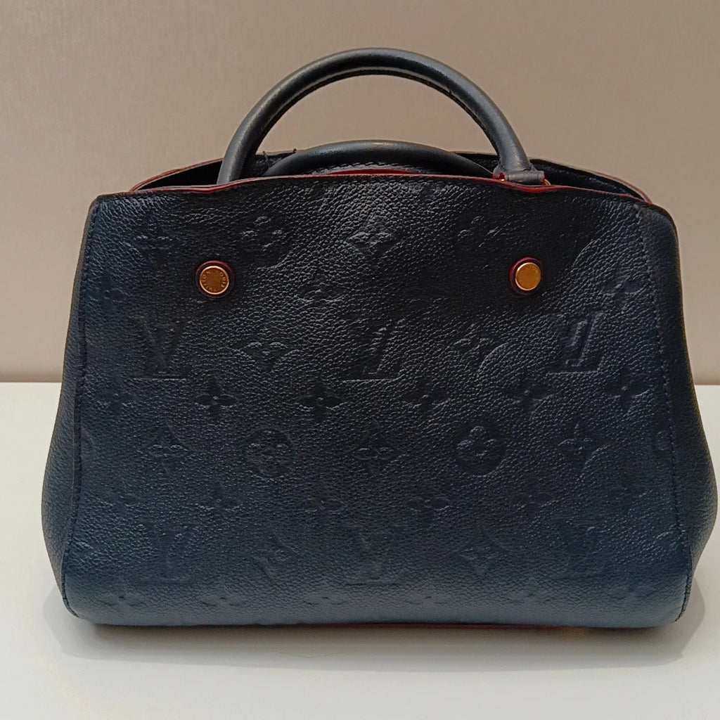Louis Vuitton Montaigne BB Blue Crossbody Top Handle Excellent