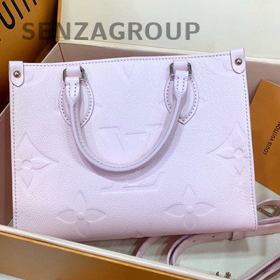 Louis Vuitton OnTheGo PM Pink Leather Tote Bag Women's Handbag