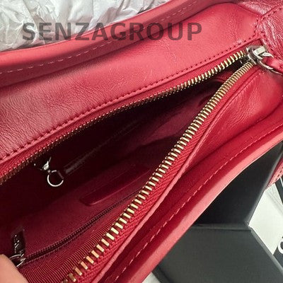 Chanel Gabrielle Small Red Quilted Bag Gold Hardware