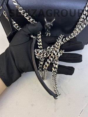 Saint Laurent Sunset Bag Black Silver Chain Shoulder Bag Classic Women