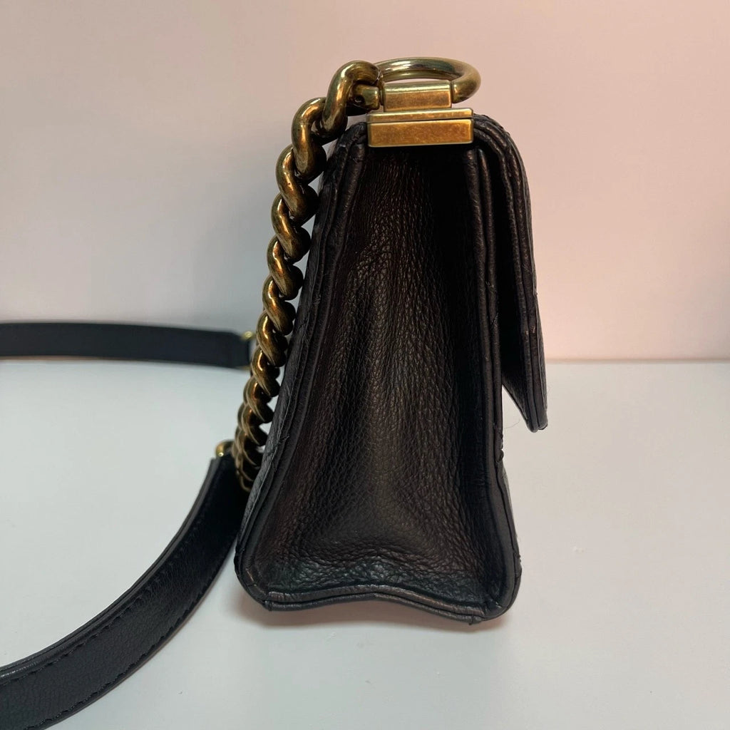 Authentic Chanel Vintage 2.55 Trendy Black Calfskin Shoulder Bag For Women
