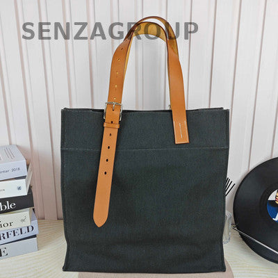 Hermès Etriviere Canvas & Leather Tote Bag Black Women's Classic